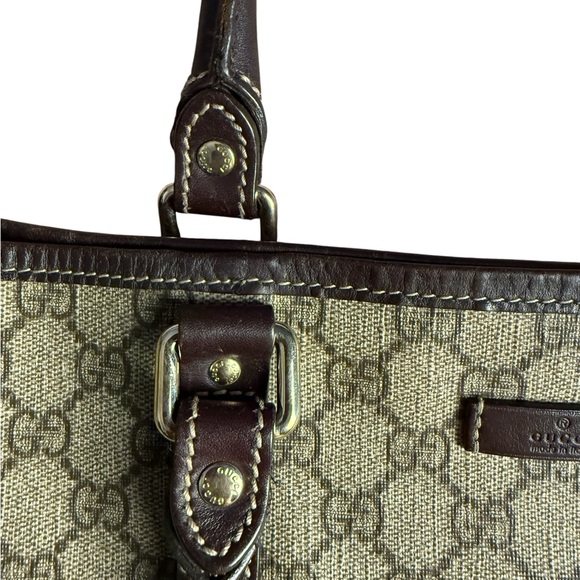 GUCCI GG Supreme Tote Shoulder BAG 223668 Signed Made in Italy 🇮🇹 Stunning Purse - Picture 6 of 15